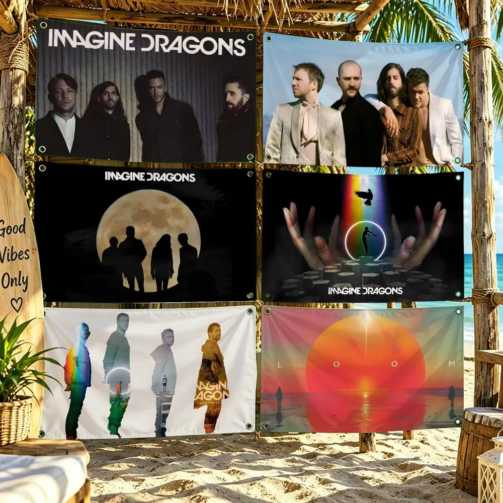 Imagine Dragons Band Flags For Outdoor Party Home Living Room Bar Bedroom Decoration Soft Durable Tapestry Skin-friendly