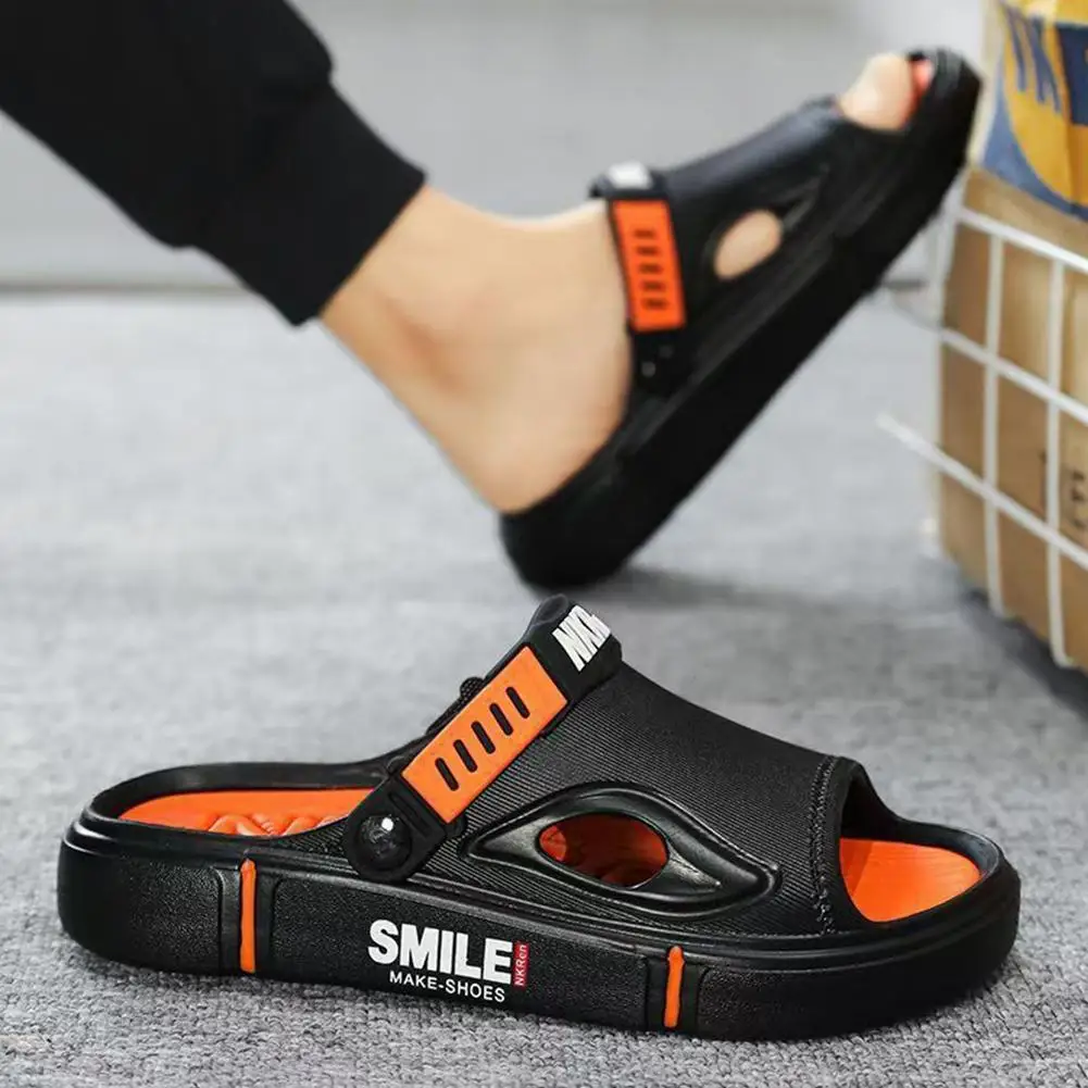 Men's Slippers Outdoor Two Ways Wear Slides Casual Non Slip Beach Indoor Slides Outdoor Beach  Sandals Comfortable Soft Slides