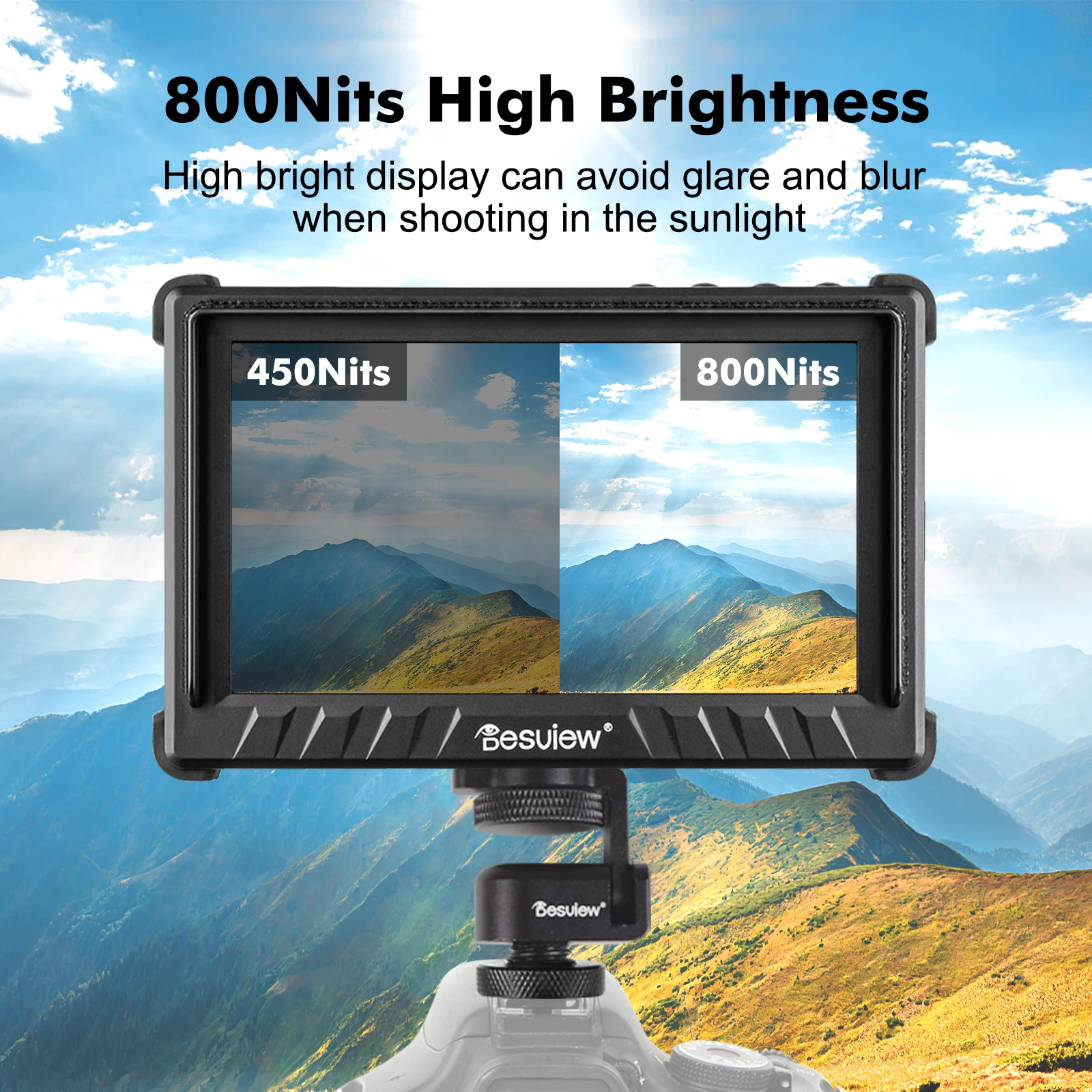 Desview P5II Camera Field Monitor 800nits Full HD 1980*1080 High Brightness 5.5 inch IPS 4K HDMI Camera Monitor Waveform 3D LUT