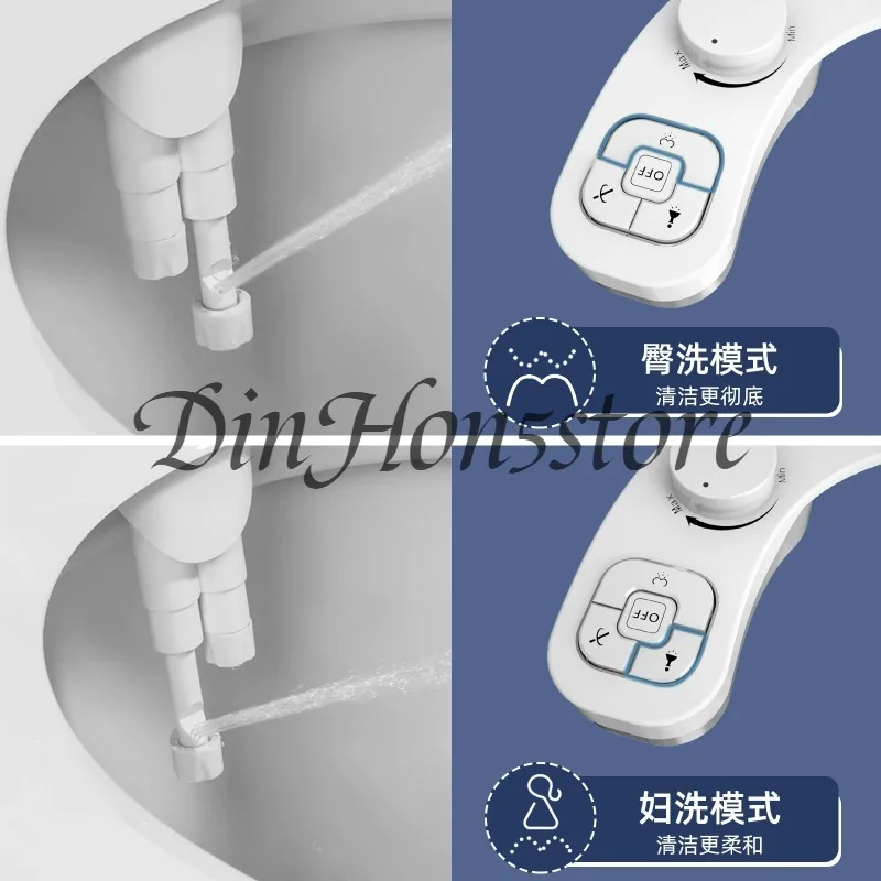 Suitable for AMODRA Non-Electric Bidet - Self Cleaning Dual Nozzle (Frontal and Rear Wash) Water Bidet Toilet Seat Attachment