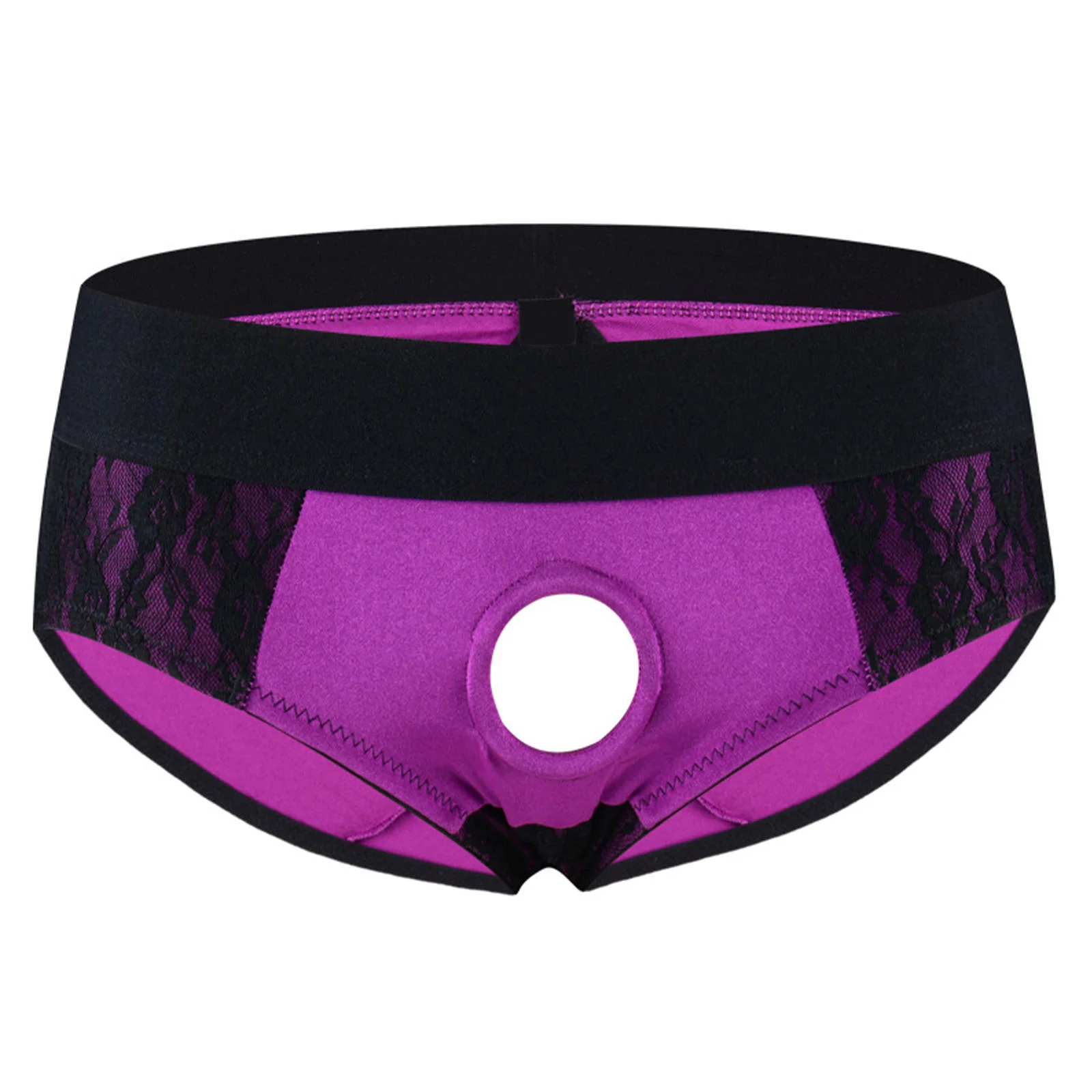 

Unisex Womens Mens Dating Night Underwear Cut Out Pouch Open Crotch Floral Lace Briefs Panties Lingerie Sissy Nightwear