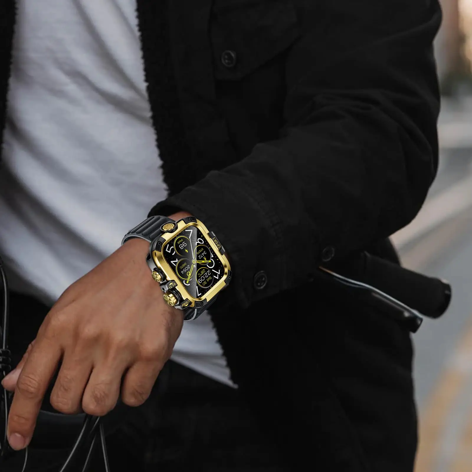 Waterproof Metal Bumper Case For Apple Watch Ultra 49mm 46mm 45mm 44mm Protector Cover With Film For iWatch Series 10 9 8 7 6 SE