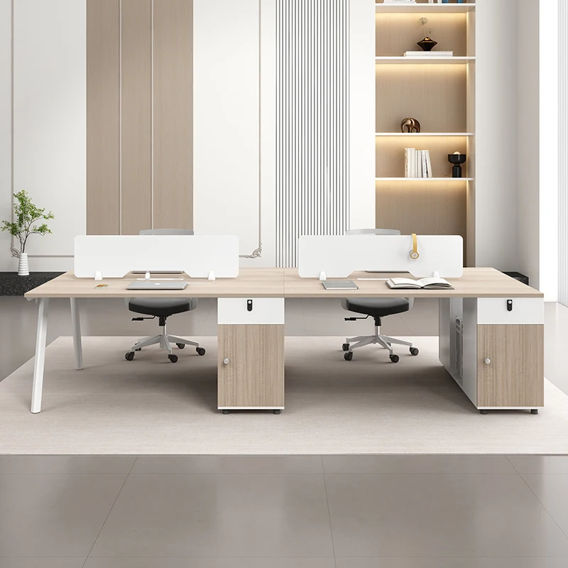 Beijing staff office desk and chair combination 4 four 6 people simple modern office table card seat station computer desk