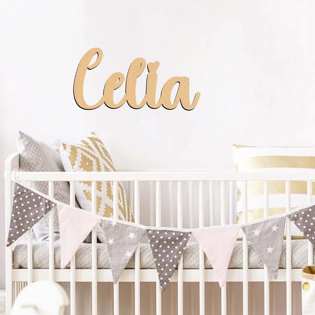 1개 내구성 있는 셀리아 예시 맞춤형 이름 레이저 컷 사인 나무 장식 목재 소재 문걸이 장식