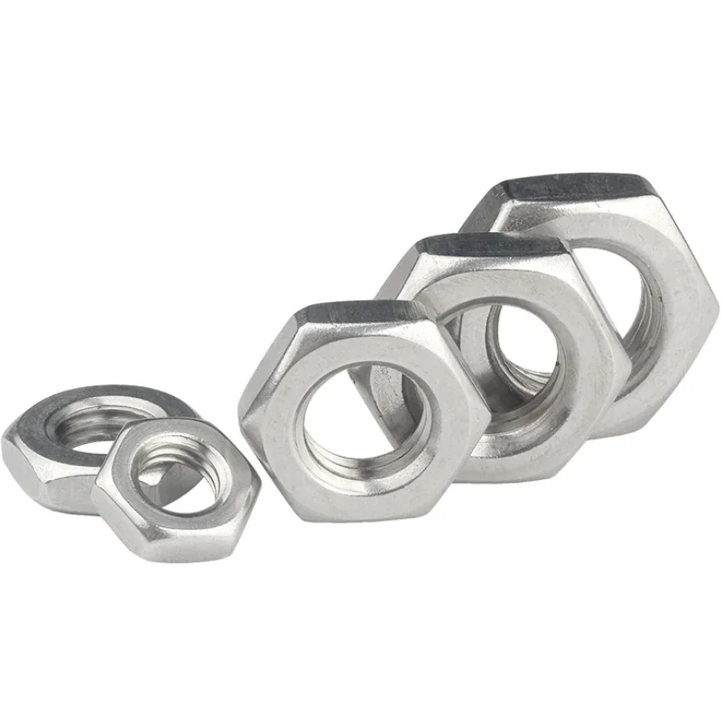 Tuerca hexagonal de acero inoxidable, rosca fina M6 M8, M10, M12, M14, M16, M18, M20, M22 -M30, paso 0,5/0,75/1/1, 25/1, 5/2, 304