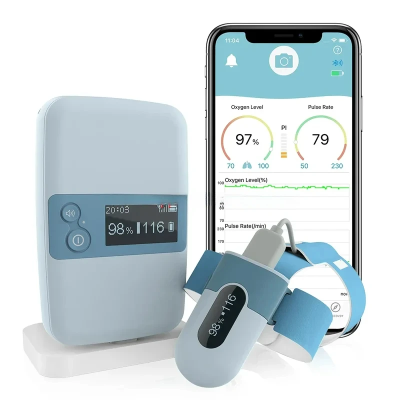 Viatom Babyo2 S2 Rechargeable Bluetooth Smart Audio Reminder Wearable Baby Spo2 Sleep Heart Rate Infant Blood Oxygen Monitor