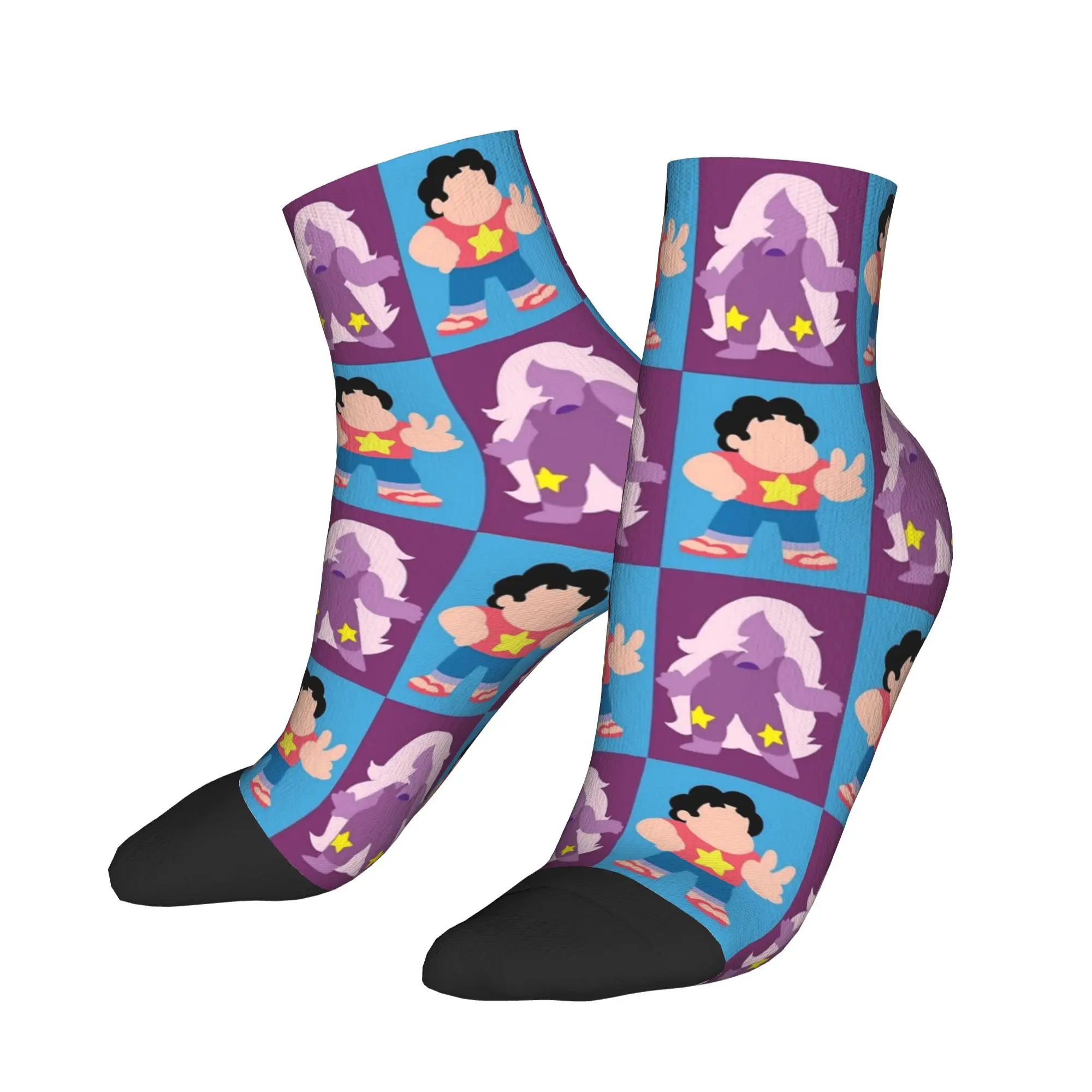 

Steven Universe Steven and Amethyst Ankle Socks Men Quality Fashion Sock Summer Running Anti Sweat Design Socks Birthday Present