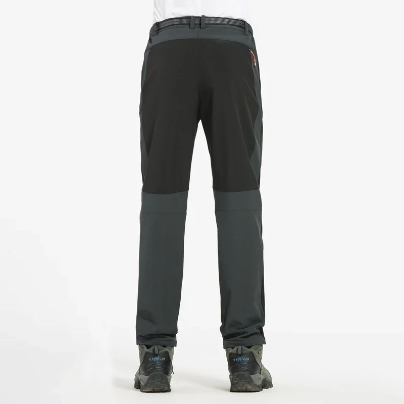 Pantalones de senderismo gruesos y cálidos de lana para hombre, pantalones impermeables a prueba de viento para exteriores, pantalones de lluvia de concha suave, pantalones de esquí para senderismo y acampada