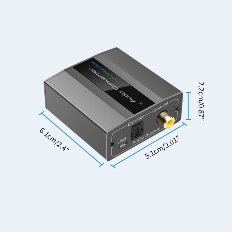 แปลงเสียง RCA Analog TO อะแดปเตอร์เสียงดิจิตอล 3.5 ไฟเบอร์ออปติก-ขั้วต่อซ้าย + ขวาช่อง Coaxial DropShipping