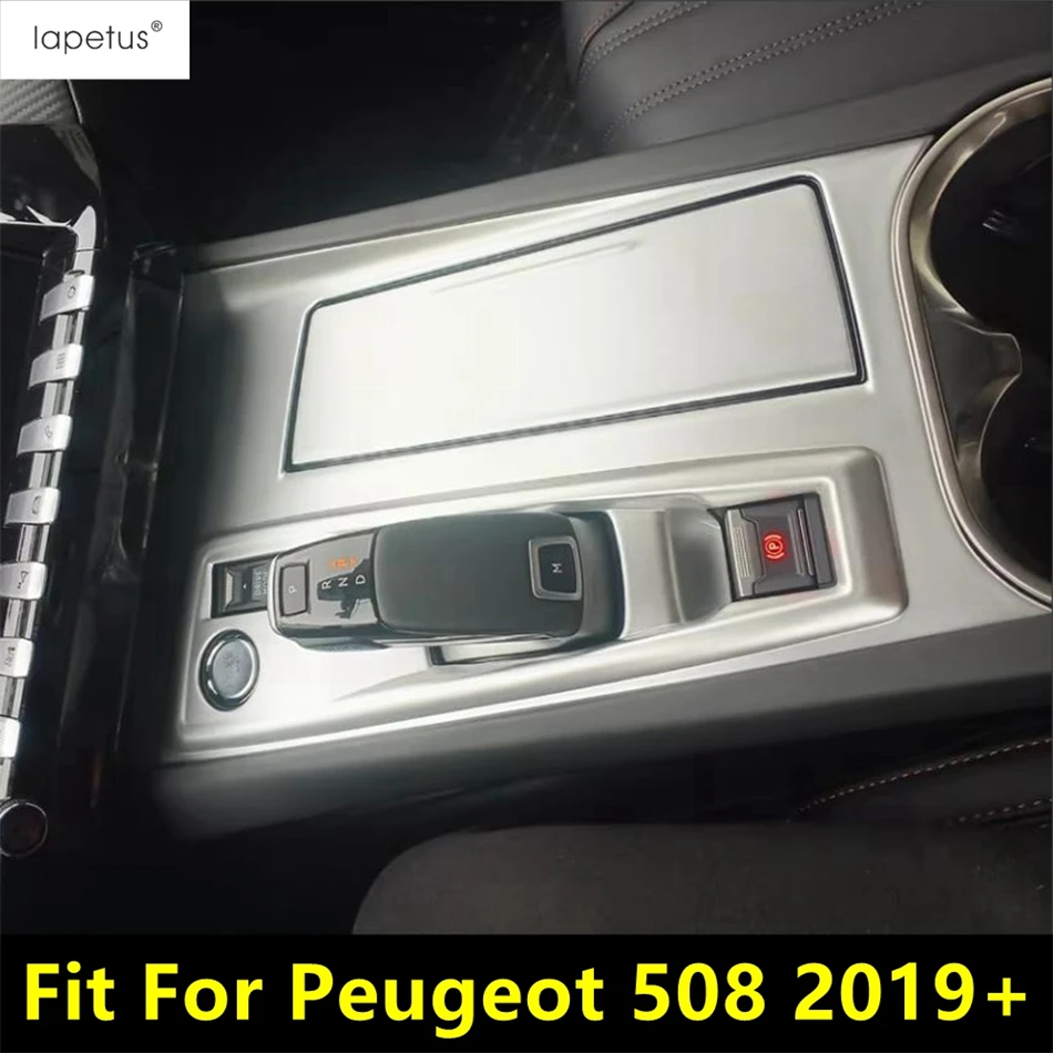 

Central Console Gear Shift Panel Water Cup Frame Decoration Cover Trim Matte Accessories Interior For Peugeot 508 2019 - 2022