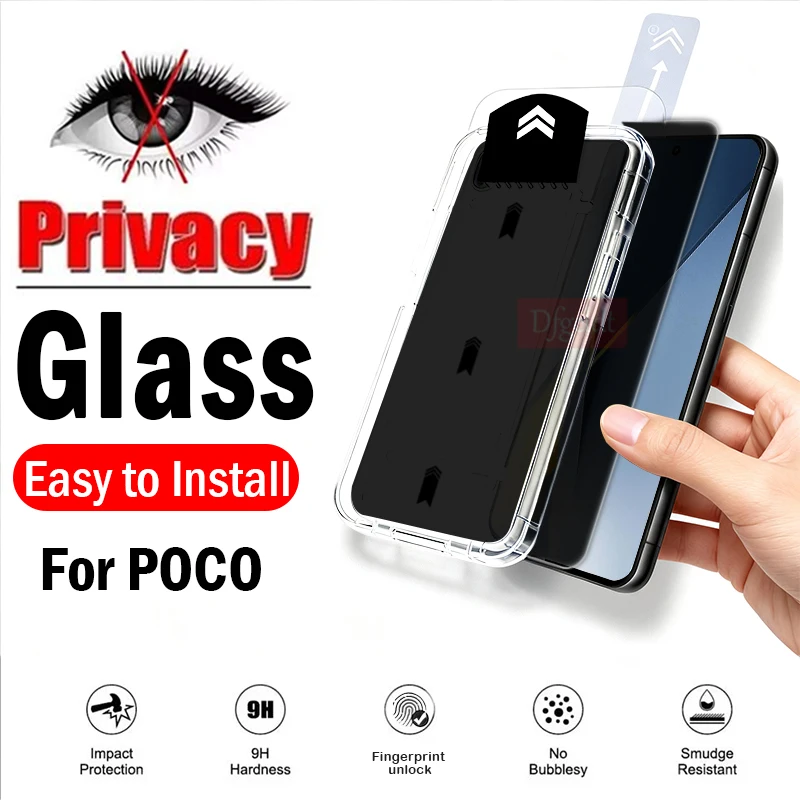 

Dust-free Auto Installation Anti-spy Tempered Glass For Xiaomi Poco F8 F7 Ultra Screen Protector For Poco F8 F7 Pro Privacy Film