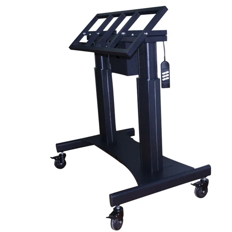 Large 65-86 Inches TVs/LCD Motorised Car Mount Bracket Weight Capacity 80kg TV 4 Wheels Movable Rotation Commercial Display