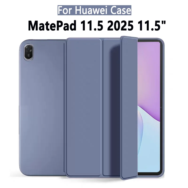 

Смарт-чехол для Huawei MatePad 11.5 2025, чехол 11,5 дюймов TXZ-W09, кожаный магнитный складной чехол с мягкой задней панелью из ТПУ, чехол для планшета