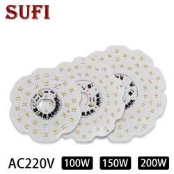 AC220V Drive Free LED Light Source Board 100W 150W 200W SMD2835 Light Board UFO Industrial And Mining Light Source Replate