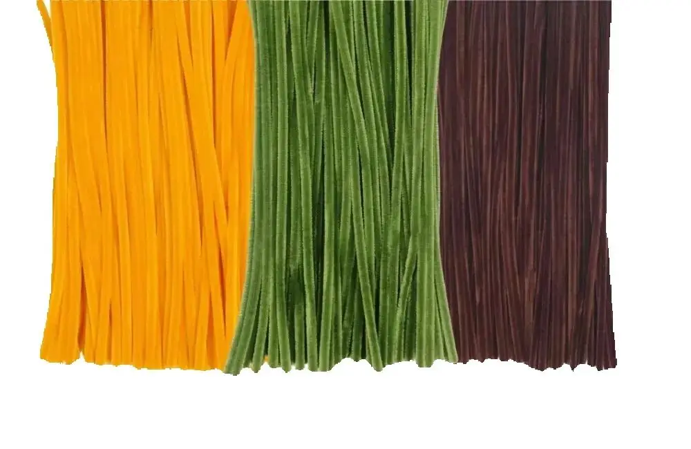 청소용품 셔닐 스템 공예 꽃 재료, DIY 예술 및 공예 장식용 3색 파이프 클리너 세트