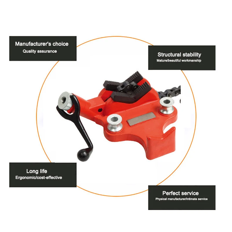 TD1105S2.5/S4/S5/S6 Desktop Chain Pipe Bench Vise, Cast Iron Base & Crank, 6 Inch Screw, Manual Vise for Pipe Holding & Bending
