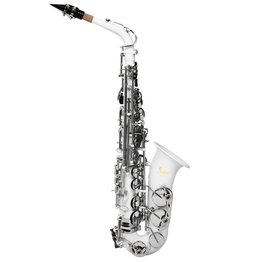

White Eb Tone Sax Musical Instrument Factory Wholesale OEM ODM Brass Silver Keys Cheap Alto Saxophone With Case