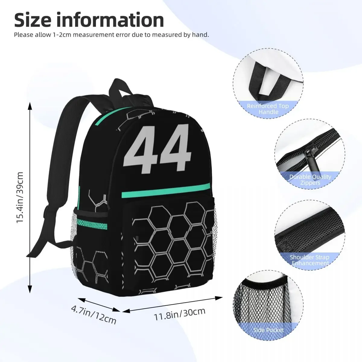 Lewis Hamilton F1 2020 Backpacks Boys Girls Bookbag Casual Children School Bags Laptop Rucksack Shoulder Bag Large Capacity