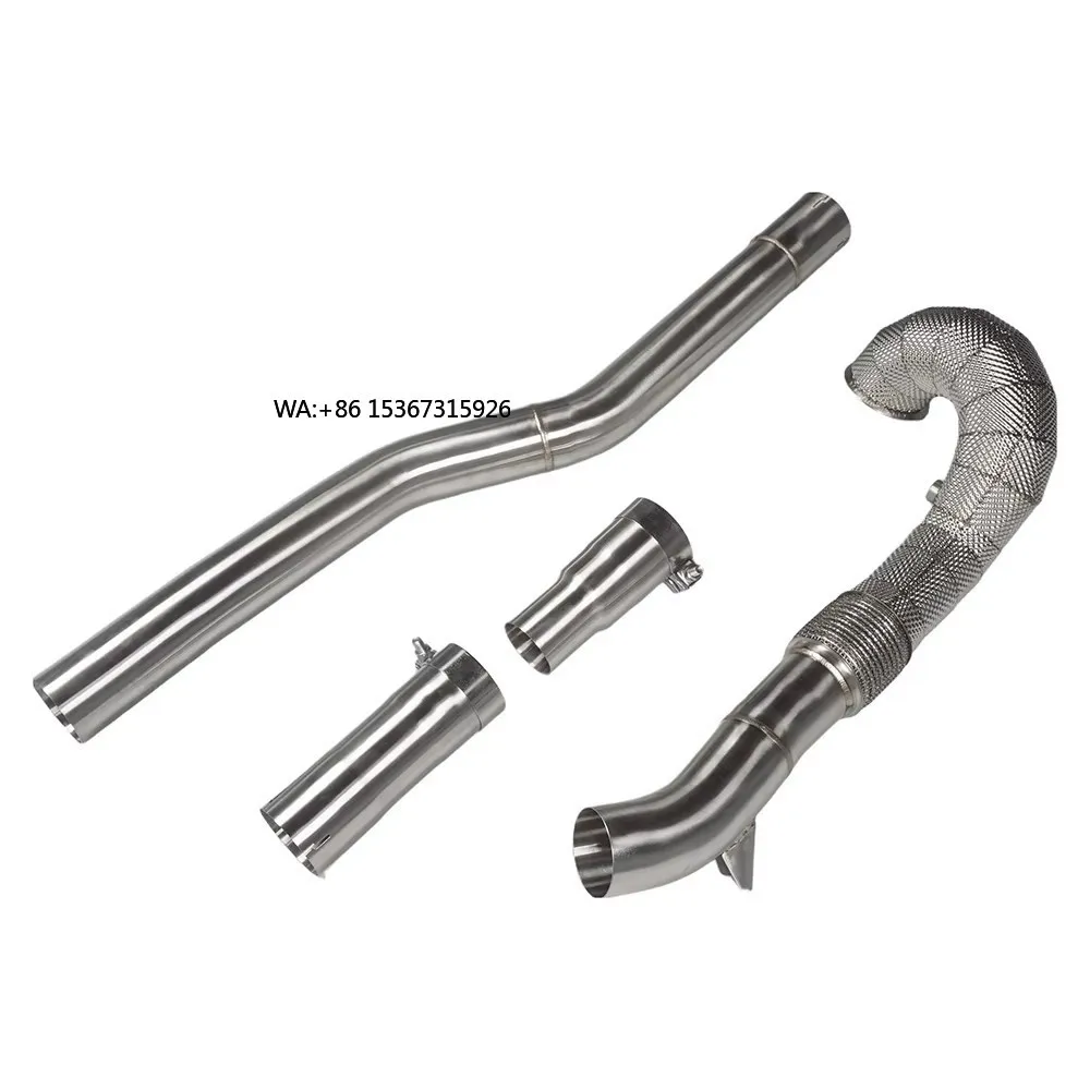 

Golf MK7 R 2015-2019 2.0T Stainless Steel Exhaust Downpipe with Heat Shield TIG Welded 1.5mm Thickness