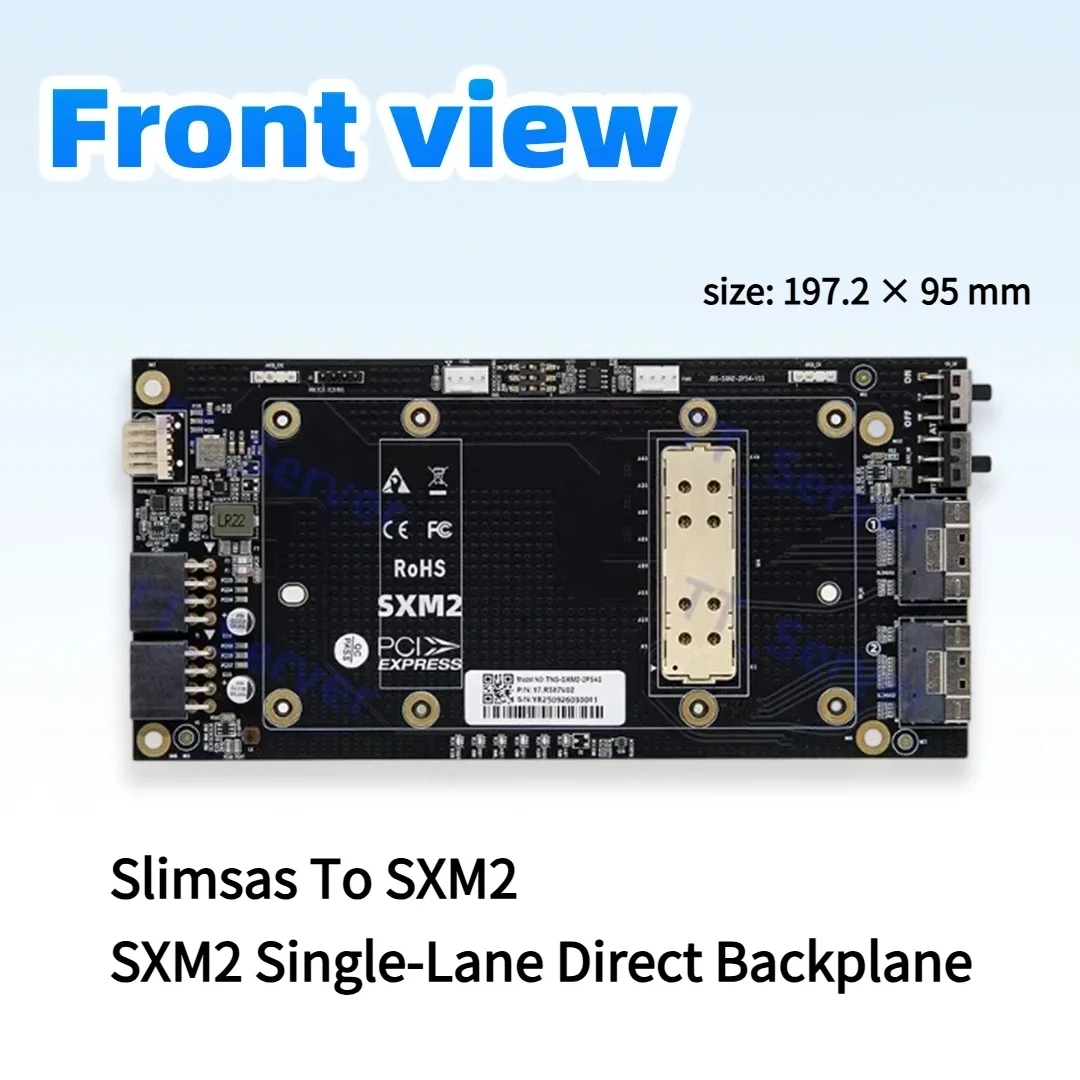 SlimSAS SFF-8654 To SXM2 Pass Through Backplane PCIe 3.0 X16 GPU Expansion Board for NVIDIA Tesla V100 SXM2 External Adapter