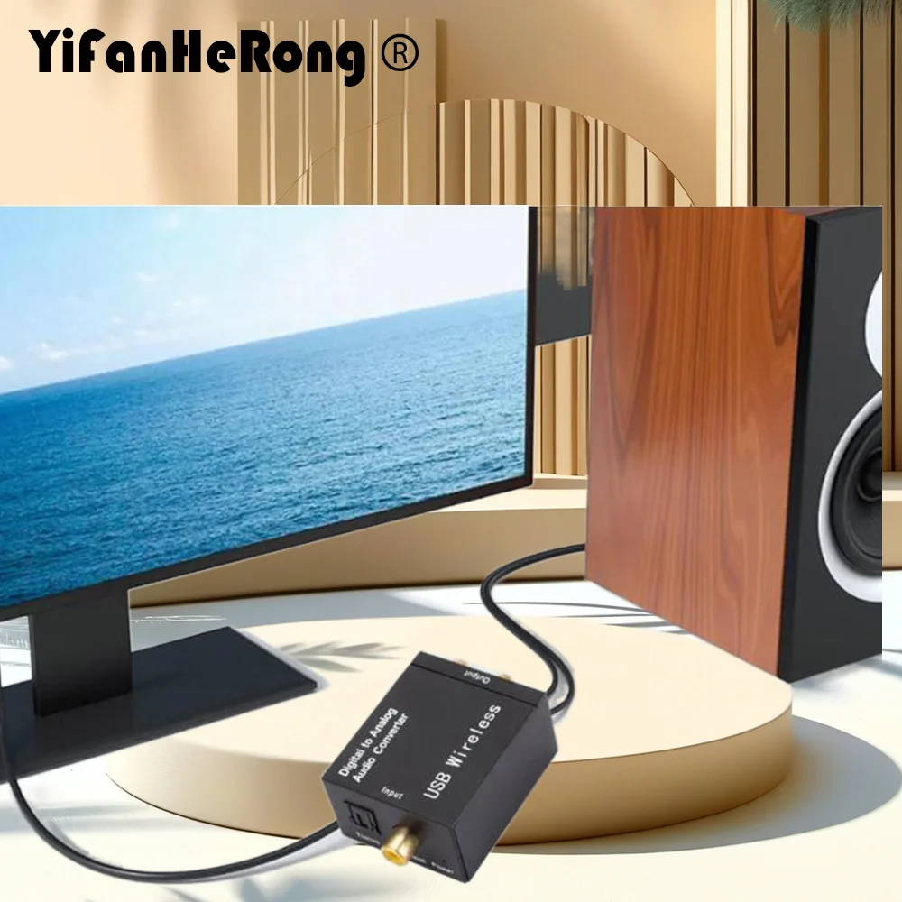 Bluetooth-Compatible Digital to Analog Audio Converter Adapter Amplifier Decoder Optical Fiber Coaxial Signal Analog DAC Spdif