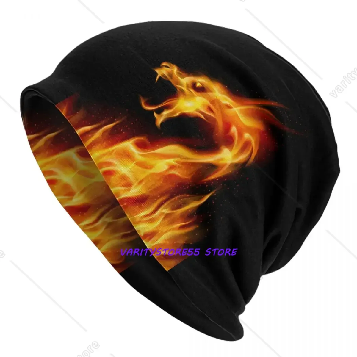 Custom Red Fire Dragon Skullies Beanies Caps Unisex Winter Warm Knitted Hat Women Men Fashion Adult Bonnet Hats Outdoor Ski Cap