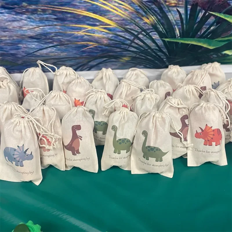 5pcs dinosaur gift bags Dino theme kid boy girl first 1st 2nd 3rd birthday party baby shower decoration thank you welcome favor