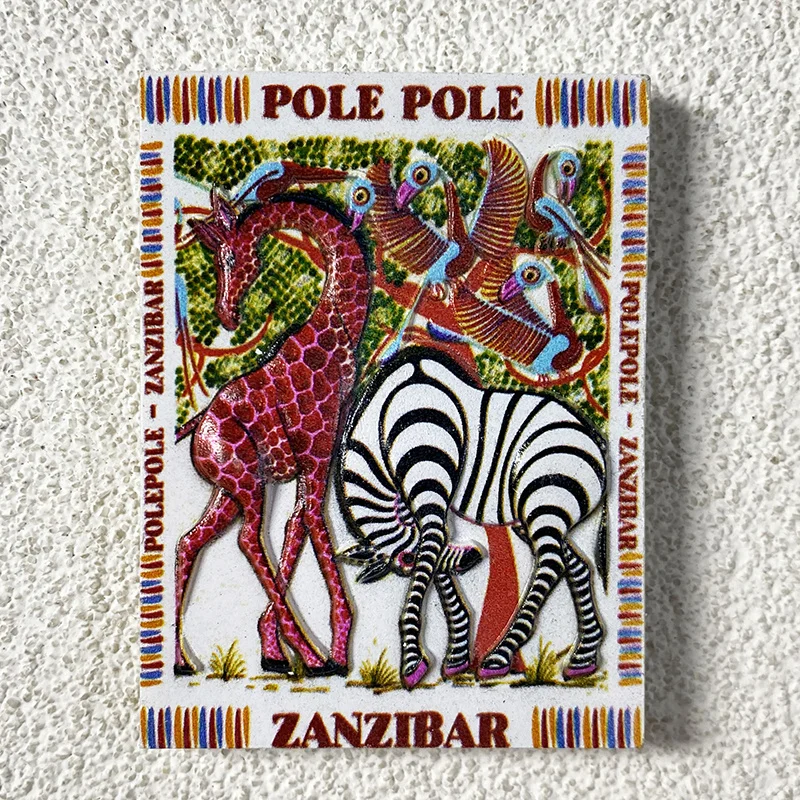 

Zanzibar Creative Animal 3D Home Decor Travel Souvenir Craft 3d Painted Refrigerator Magnet Gift