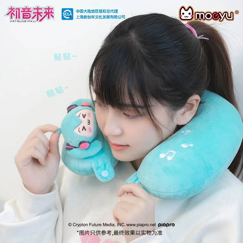 Moeyu Miku Hatsune  U Shaped Memory Foam Pillow Cute Neck Support Headrest Anime Vocaloid Plush Toy Detachable Nursing Cushion