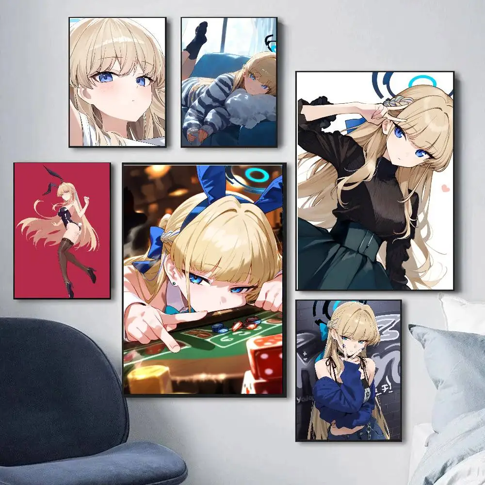 Asuma Toki Game Blue Archive Art Sticky Wall Waterproof Home Living Room Bedroom Bar Aesthetic Decoration