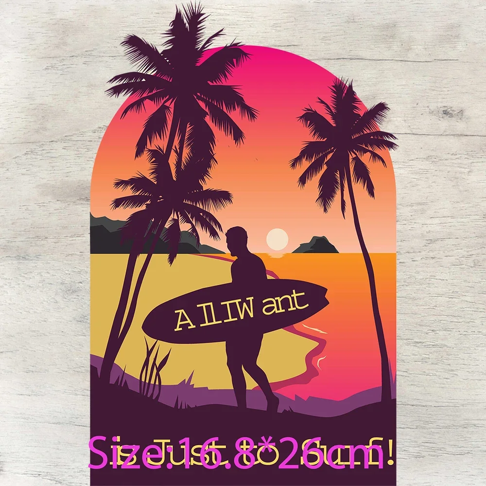 Ready to Press on Garment Surf Waves Enjoy Holiday Summer Vacation Vibes Sports DTF Transfers custom patch
