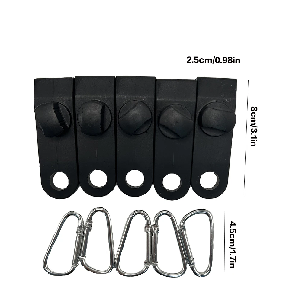 10Pcs Outdoor Windproof Clips with Carabiners, Tent Clips, Outdoor Canopy Clips, Fixed Plastic Clips, Accessories, Reinforced Te