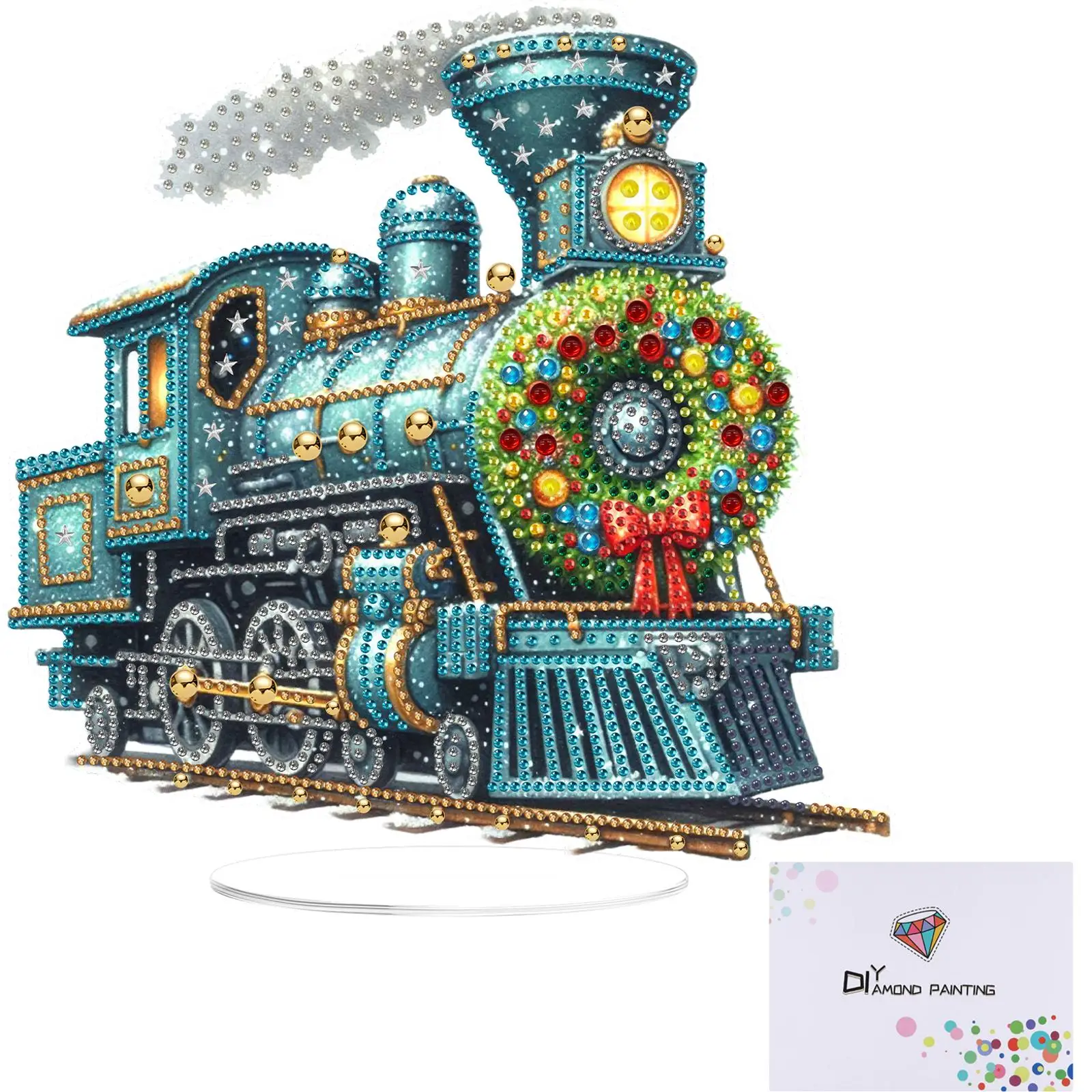 

Наборы для алмазной вышивки 2D с плоским принтом: Новогодний поезд, DIY украшение для стола