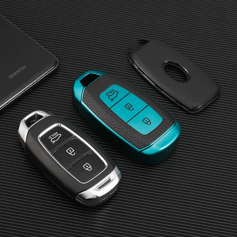 หนัง TPU กรอบกุญแจรีโมทรถยนต์คีย์ Fob สำหรับ Hyundai I30 Ix35 KONA Encino Solaris Azera Grandeur Ig Accent Santa Fe Palisade