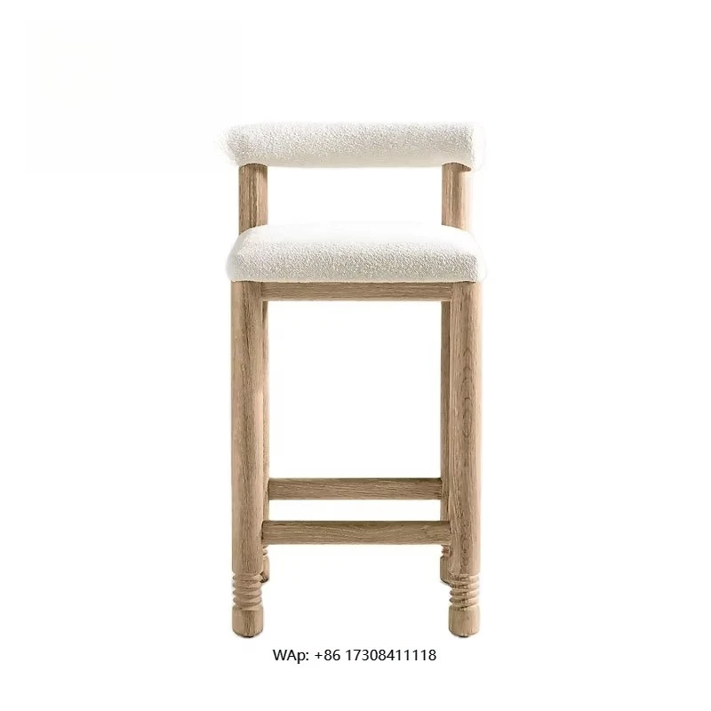 Restaurant Modern Antique Custom Fabric Leather Wooden bar Stools High Chairs Bar Coffee Shop Kitchen Counter Chairs