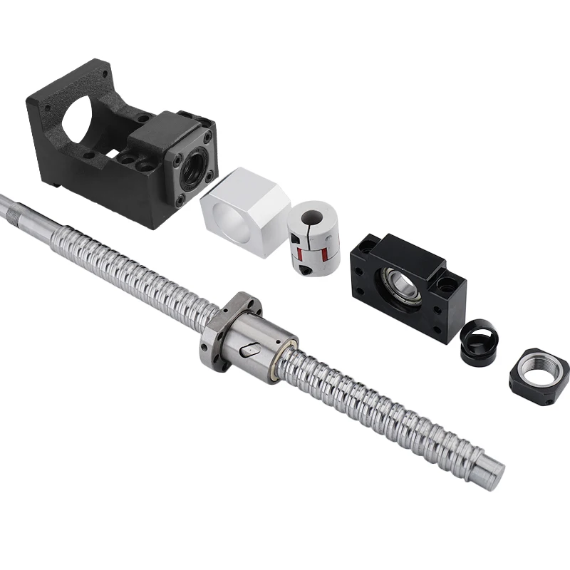 1PC Ball Screw SFU2004/2005/2010 End Processing With Nut + HM15 For Nema23/24/32/34 + BF15+ DSG20H Nut Housing + Coupler