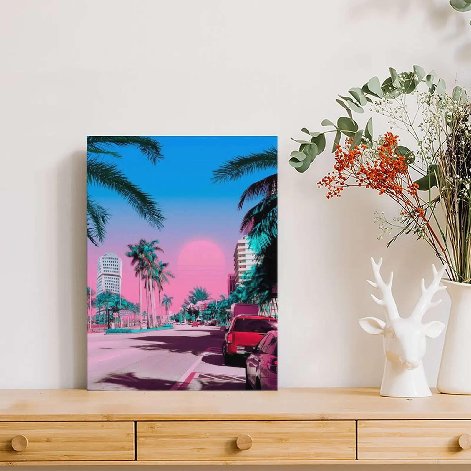 Picture 4: Miami Vice City Canvas Painting Pub Cave Personalized Home Wall Mural Framed Wall Paintings