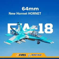 Fms Nieuwe 64mm Rc Vliegtuig Ducted Jet Fighter F-18 Vaste vleugelmodel Gemonteerd model Luchtvaartverlichting - Omgekeerde stuwkrachtfunctie