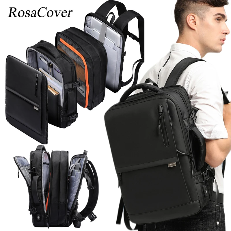 

Travel Backpack Men Business Backpack School Expandable USB Bag Large Capacity Laptop Waterproof Rucksacks Backpack Mochilas