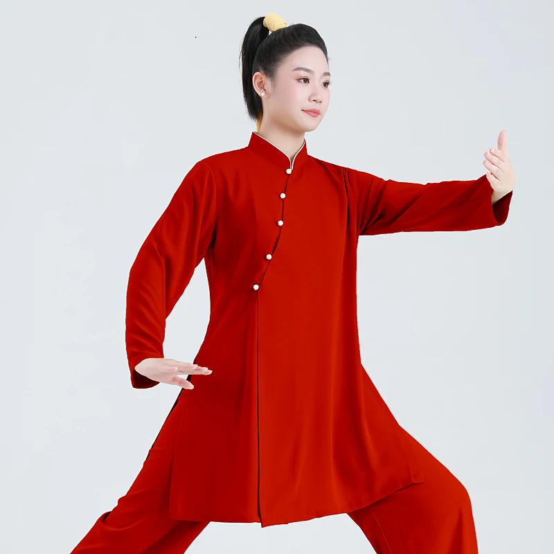 

2025 New Women's Tai Chi Suit - Premium Cross Collar Baduanjin & Martial Arts Performance Set for Spring/Autumn