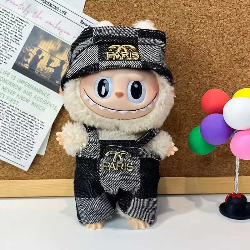 4.0 몬스터즈 핀 러브 시리즈 라부부 인형용 역삼각형 옷 어부 작업복 바지 모자 신발 15 17cm 의류