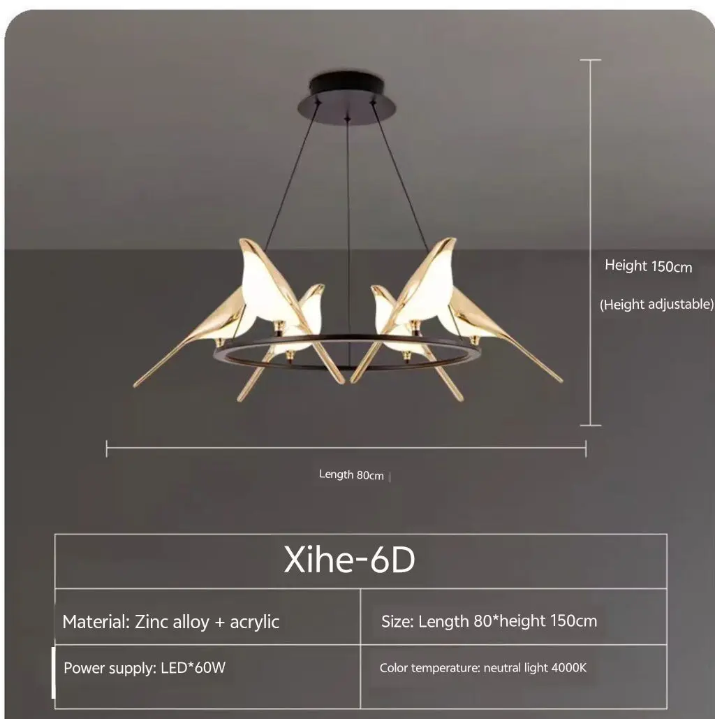 

Magpie Creative LED Chandelier, Magpie Wall Lamp, Grand Living Room Chandelier, Modern Minimalist Headboard Lamp