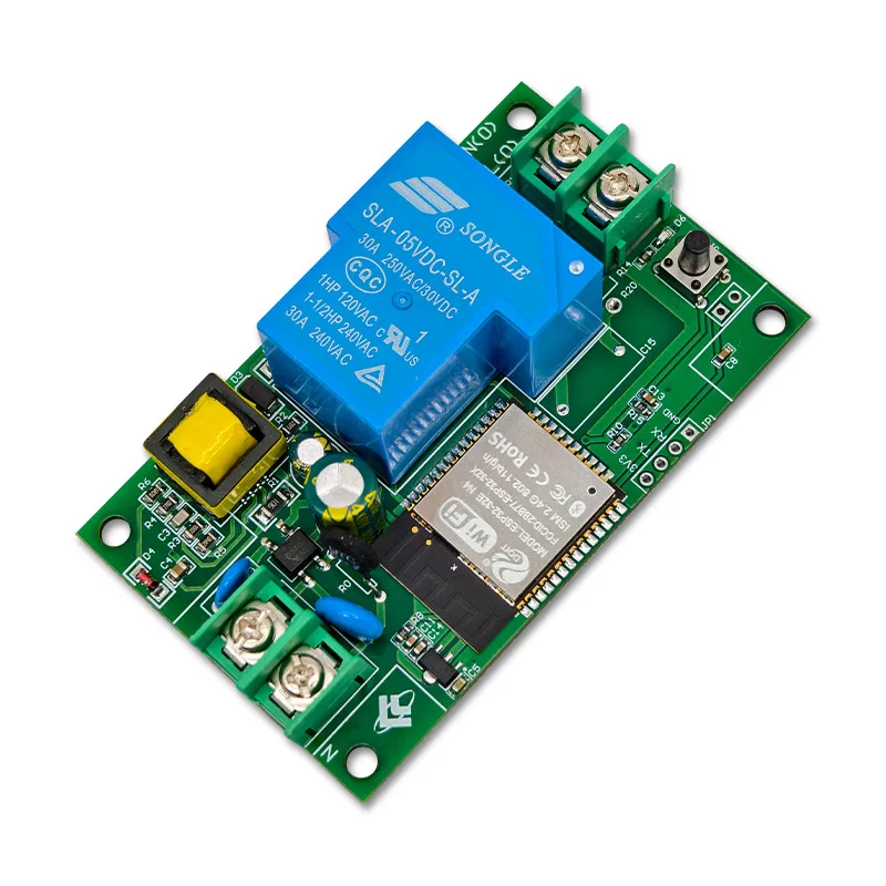 ESP32 WiFi Bluetooth Single-Channel Relay Module, AC 220V Input, 30A Relay, UART, Arduino ESP-IDF Development Board