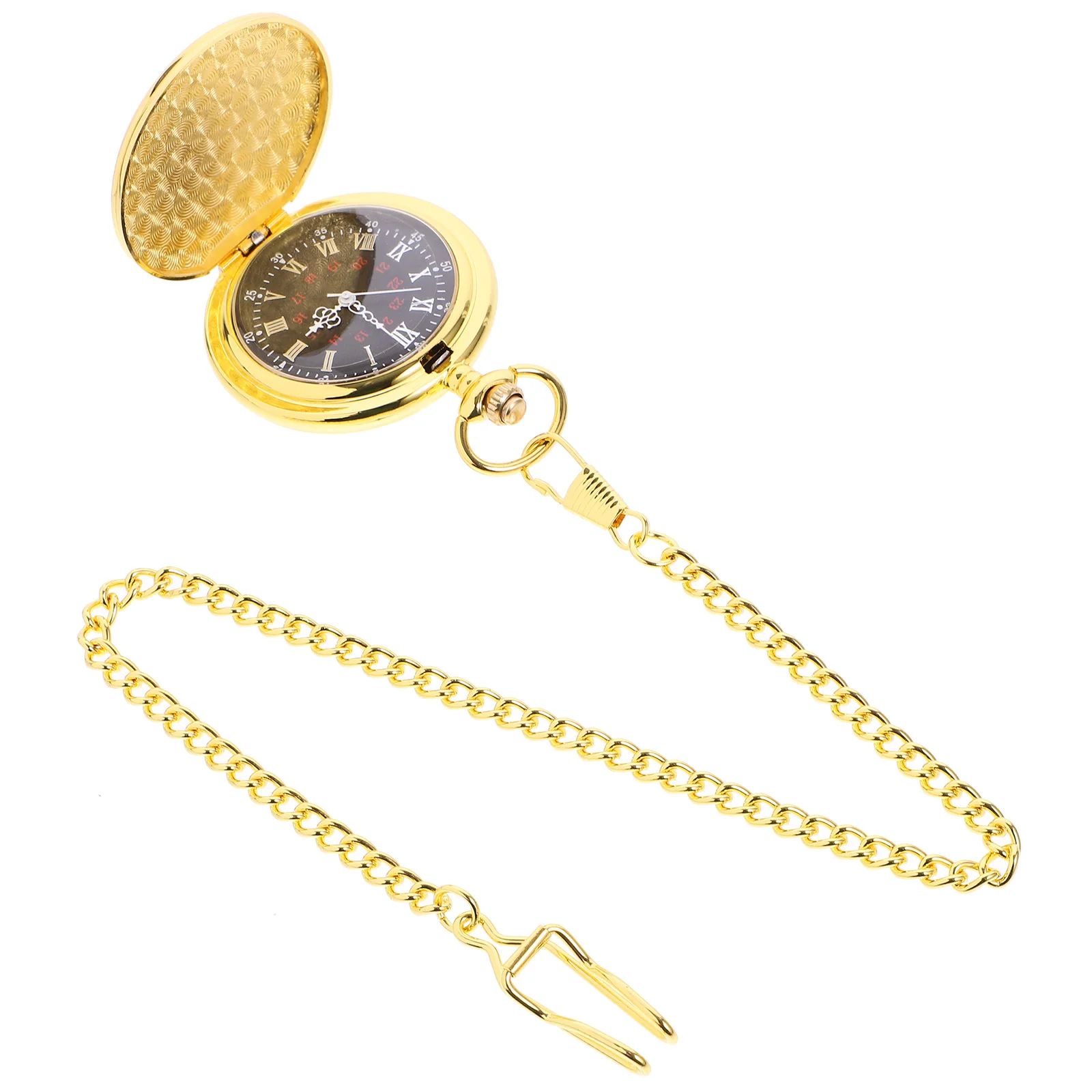 

1pc Retro Vintage Alloy Quartz Pocket Watch Two-Faced Long Chain Neck Gift For Family Friends Silver 9.5Cm