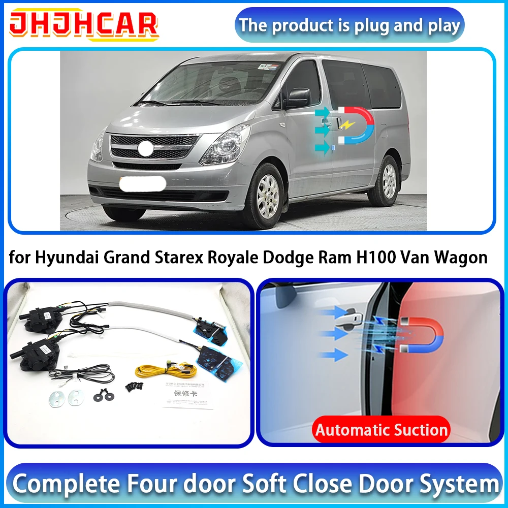 for Hyundai Grand Starex Royale Dodge Ram H100 Van Wagon Automatic Door Closer Lock Electric Suction Soft Close Door Kit System