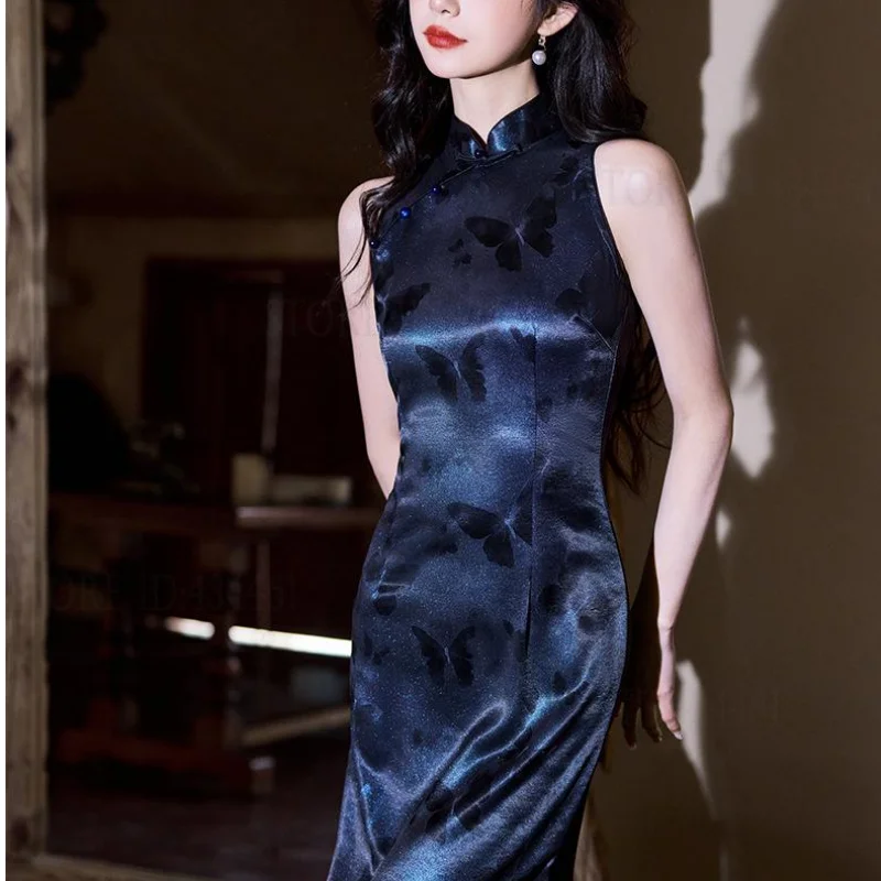 

New Chinese Style Long Dress Cheongsam Elegant Classic Chinese Qipao Traditional Oriental Costume Sexy Jacquard Slim Vestidos