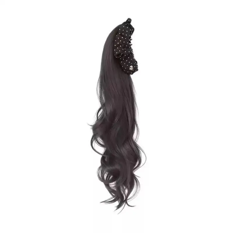 Koreanische Pferdeschwanz-Perücke für Damen mit Polka Dots und Bananenwellen für Mehr Volumen und Dicke - Modisches Accessoire – Detail 8