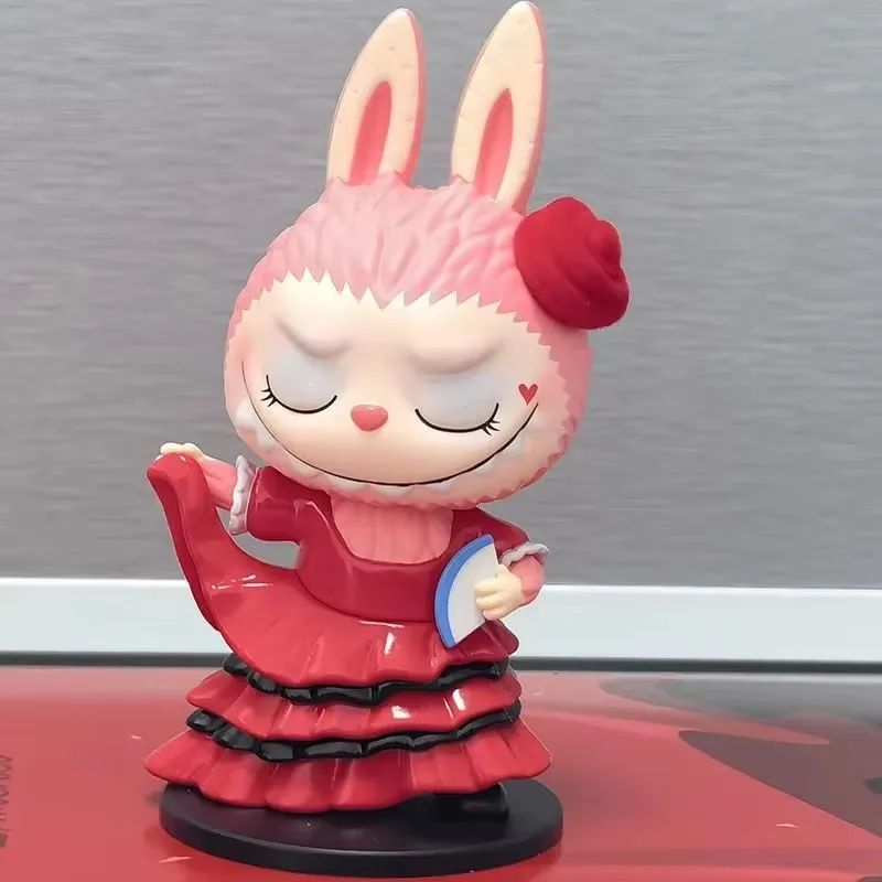 Labubu Genuino Crea un aspetto brillante Collezione di ascensori Figurine Statua in PVC Modello di bambola Kawaii Anime Figura Regali di Natale