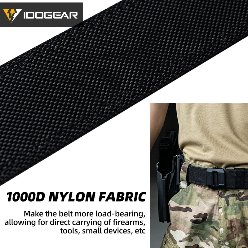 IDOGEAR 1.5 Inch Hard Tactical Belt w/ Metal Automatic Buckle 1000D Nylon Duty Belt Outdoor Girdle IPSC Accessories 3430