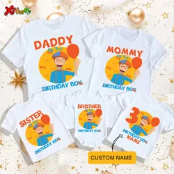 Camiseta de fiesta de cumpleaños para niños, ropa a juego para la familia, nombre personalizado